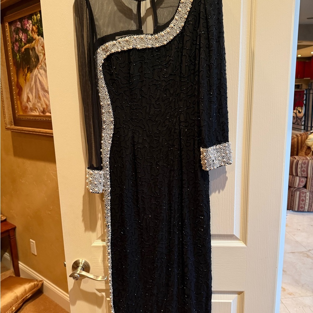 Fully beaded vintage midi dress